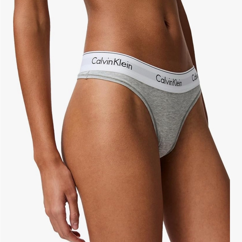Calvin Klein Gray Cotton Thong Size XL NWT